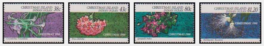 Christmas Island 1990 - Craciun-flori, serie neuzata