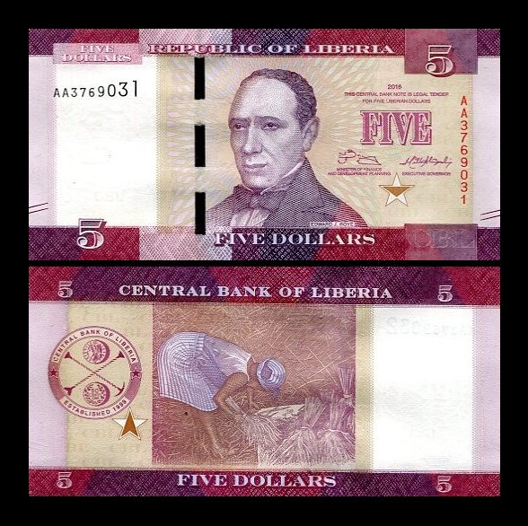 Liberia 2016 -   5 dollars UNC