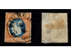 1869 - Carol I cu favoriti, 25 bani stampila Giurgiu