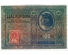 Austro-Ungaria 1912(1919) - 100 korona, timbru Cehoslovacia, cir