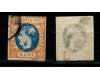 1869 - Carol I cu favoriti, 25 bani stampilat