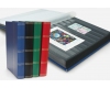 Clasor timbre cu 30 file / 60 pagini negre, fara logo, albastru