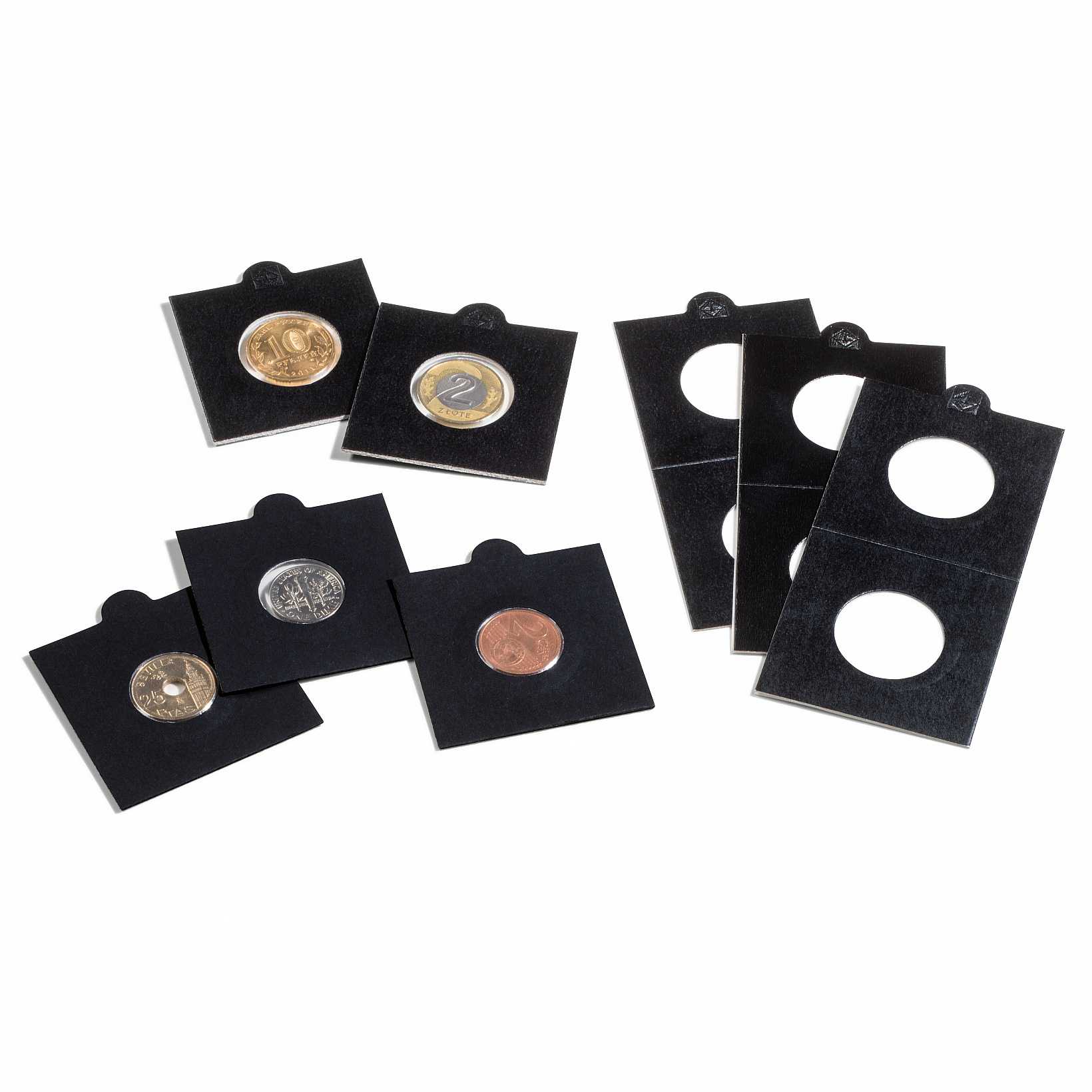 Rame (cartonase) autoadezive pentru monede - 32.5mm, NEGRU