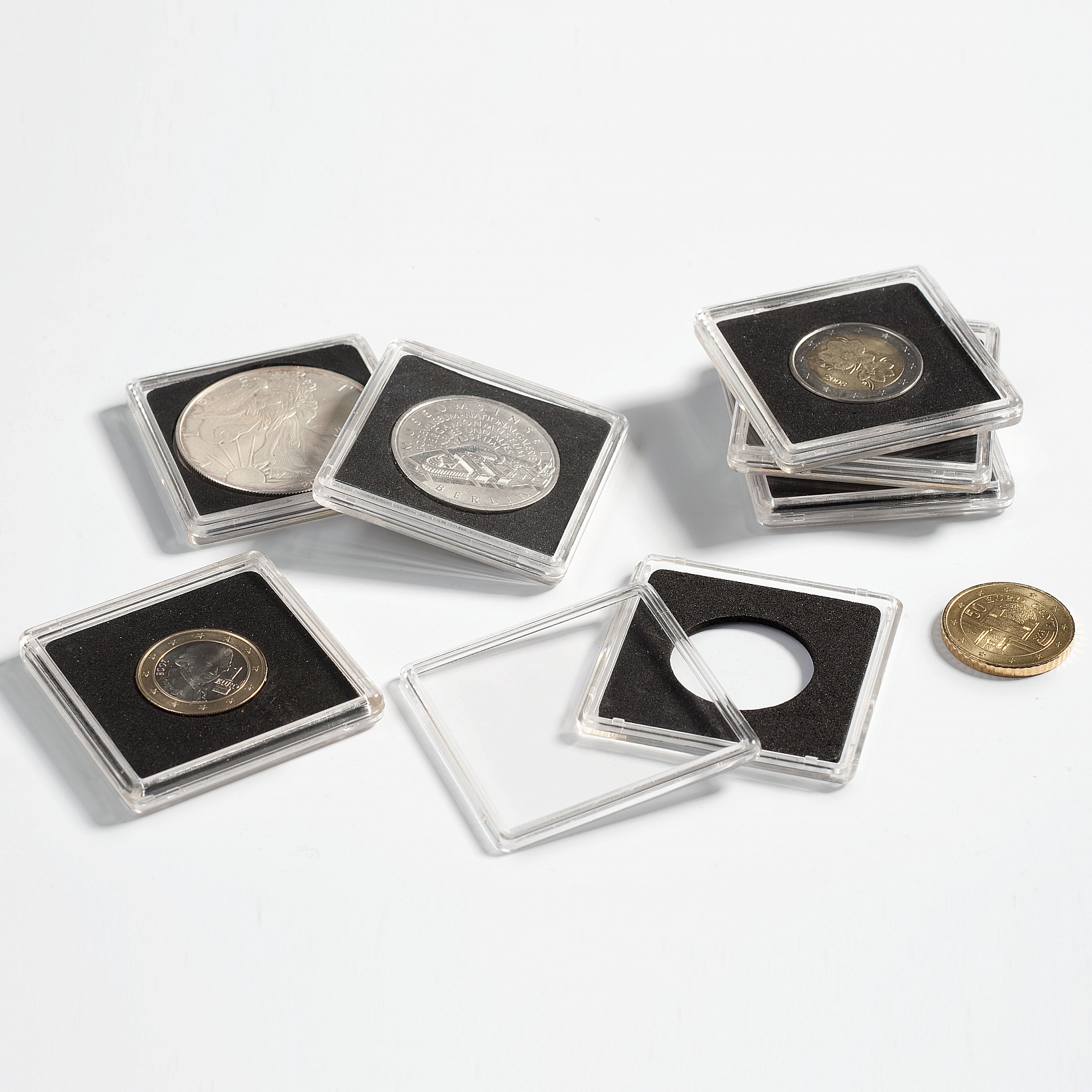 Capsule pentru monede QUADRUM, 20mm, cutie 10buc.