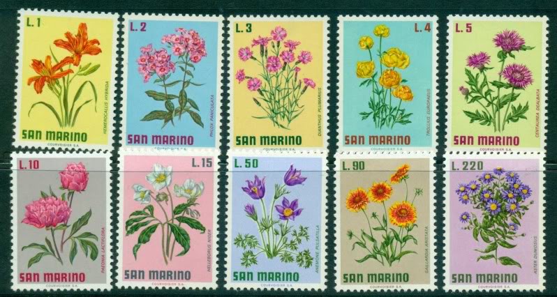 San Marino 1971 - Flori, serie neuzata