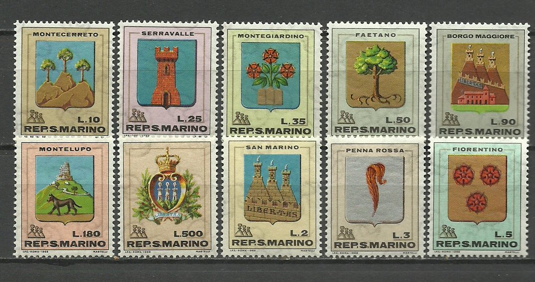 San Marino 1968 - steme, serie neuzata